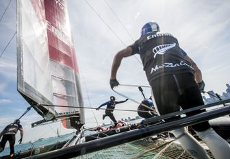 Emirates Team New Zealand in action in the America's Cup World Series