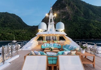 Sundeck on luxury yacht Ramble on Rose