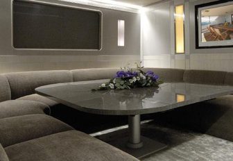 A formal dining option available on superyacht XIPHIAS