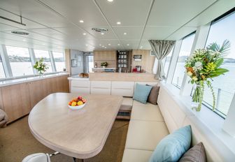 bright and comfortable interior onboard superyacht Grey Wolf