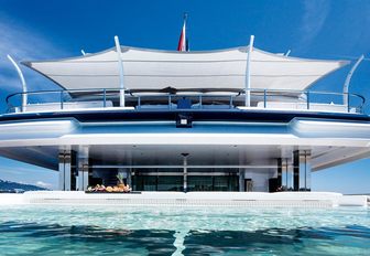 pool on the main deck aft of luxury yacht Cloud 9