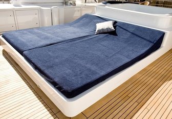 The sunpads on board luxury yacht 'Va Bene'