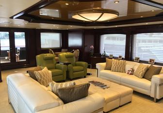main salon lounge area on board luxury yacht CLAIRE