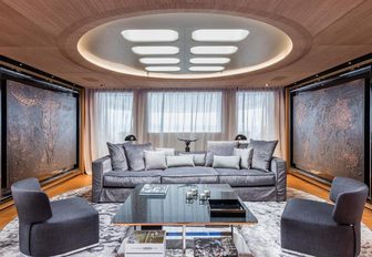 A master salon of luxury yacht M/Y SUERTE