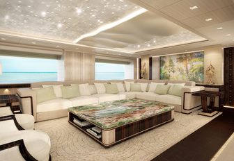 beautiful Art Deco-themed main salon on board superyacht SCORPION