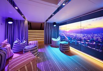 beach club movie theatre aboard luxury yacht JOY