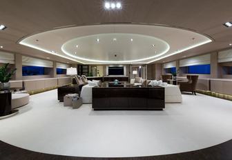 The interior of superyacht O'PARI 3