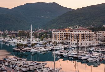 yachts lined up in the award-winning Porto Montenegro, Tivat