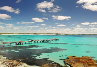 turquoise waters along the rocky coastline of Kimberley in Australia