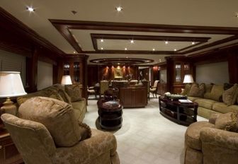 elegant main salon aboard charter yacht ‘Penny Mae’ 