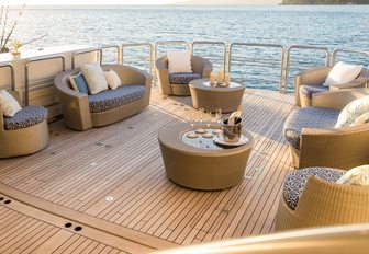 swim platform and seating area on luxury yacht spirit