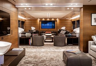 The bright furnishings of superyacht 'Silver Fast'