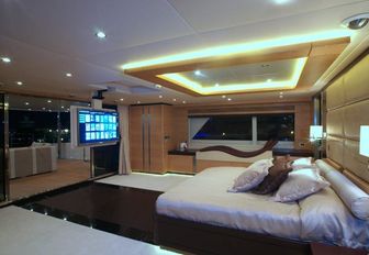 The master cabin featured on board superyacht TATIANA
