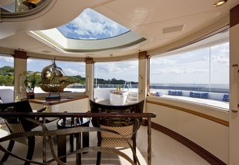 observation lounge with seating aboard motor yacht ‘Blue Moon’ 