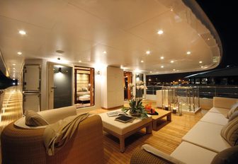 The exterior spaces of superyacht 'Zaliv III'