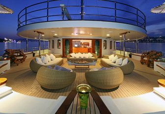 sumptuous alfresco lounge aboard luxury yacht SHERAKHAN 
