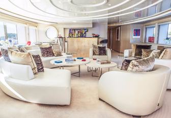 The main salon of luxury yacht on board 'Light Holic'