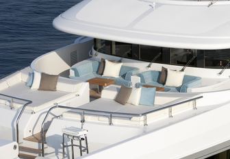 seating and lounging area on the foredeck of charter yacht 4YOU