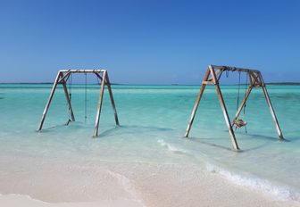 ocean swings in the caribbean on a lovely sunny day