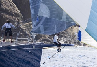 crew at work aboard charter yacht FARFALLA during the St Barths Bucket 2018 