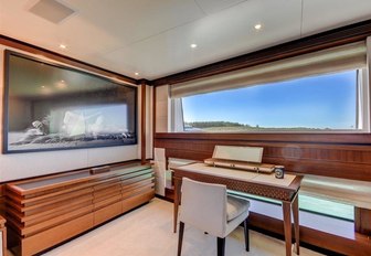 private office in master suite aboard charter yacht Drew 