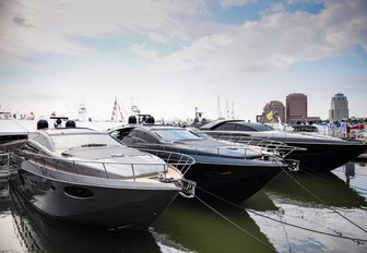 Riva yachts line up at the Palm Beach Boat Show 2017