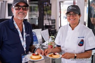 Superyacht chefs showing dishes