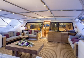 The sundeck of S/Y State of Grace