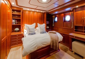 The guest accommodation on offer on board superyacht PIONEER