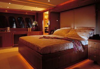 luxurious master suite on board charter yacht ‘Casino Royale’ 