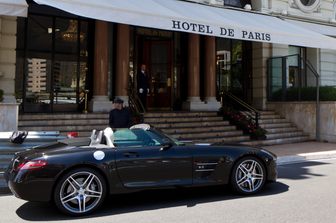 Entrance to Hotel de paris in Monaco