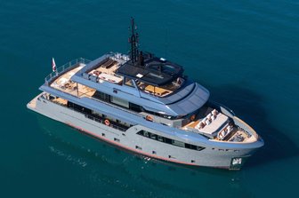 Charter yacht HAZE² aerial profile