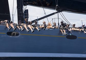 crew at work at yacht competing in the St Barths Bucket 2018