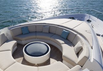 Comfortable circular outdoor sofa on superyacht 55 FIFTYFIVE