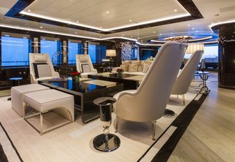 sociable lounge in the main salon aboard superyacht OKTO 