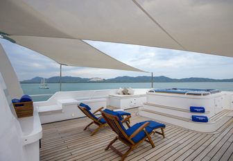 Jacuzzi and loungers on the sundeck of superyacht Northern Sun 
