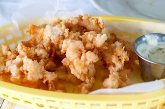 fried conch is served from road-side vendor in Trinidad