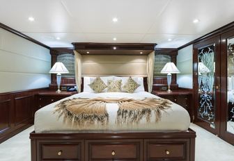 opulently styled stateroom aboard motor yacht STARSHIP 