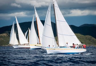 J-Class sailing yachts competing at the Antigua Classic Sailing Regatta