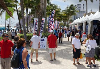 marine-related exhibits at the Palm Beach Boat Show in Florida