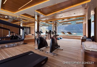 Gym onboard rental explorer yacht Cloudbreak