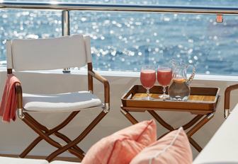 secluded spot to enjoy a cocktail aboard motor yacht JOY