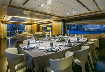 The interior of motor yacht RINI