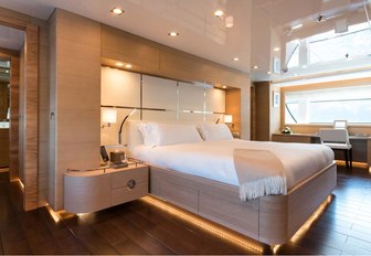 beautifully styled master suite aboard luxury yacht RESILIENCE 