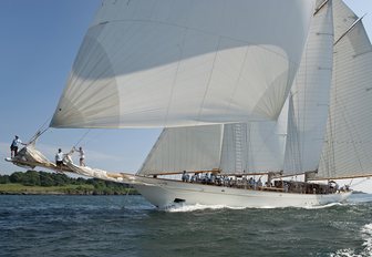 sailing yacht competes at the Candy Store Cup in Newport, Rhode Island