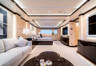 The private cinema on board superyacht O'PTASIA