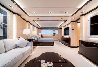 The private cinema on board superyacht O'PTASIA