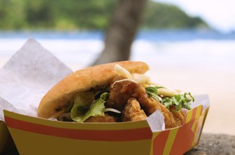 beach-side barbecue serves up delicious snapper burger in Trinidad