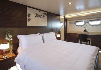 The guest accommodation on offer on board motor yacht NASHIRA