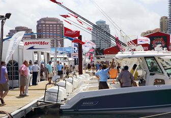 boardwalks at the Palm Beach Boat Show in Florida